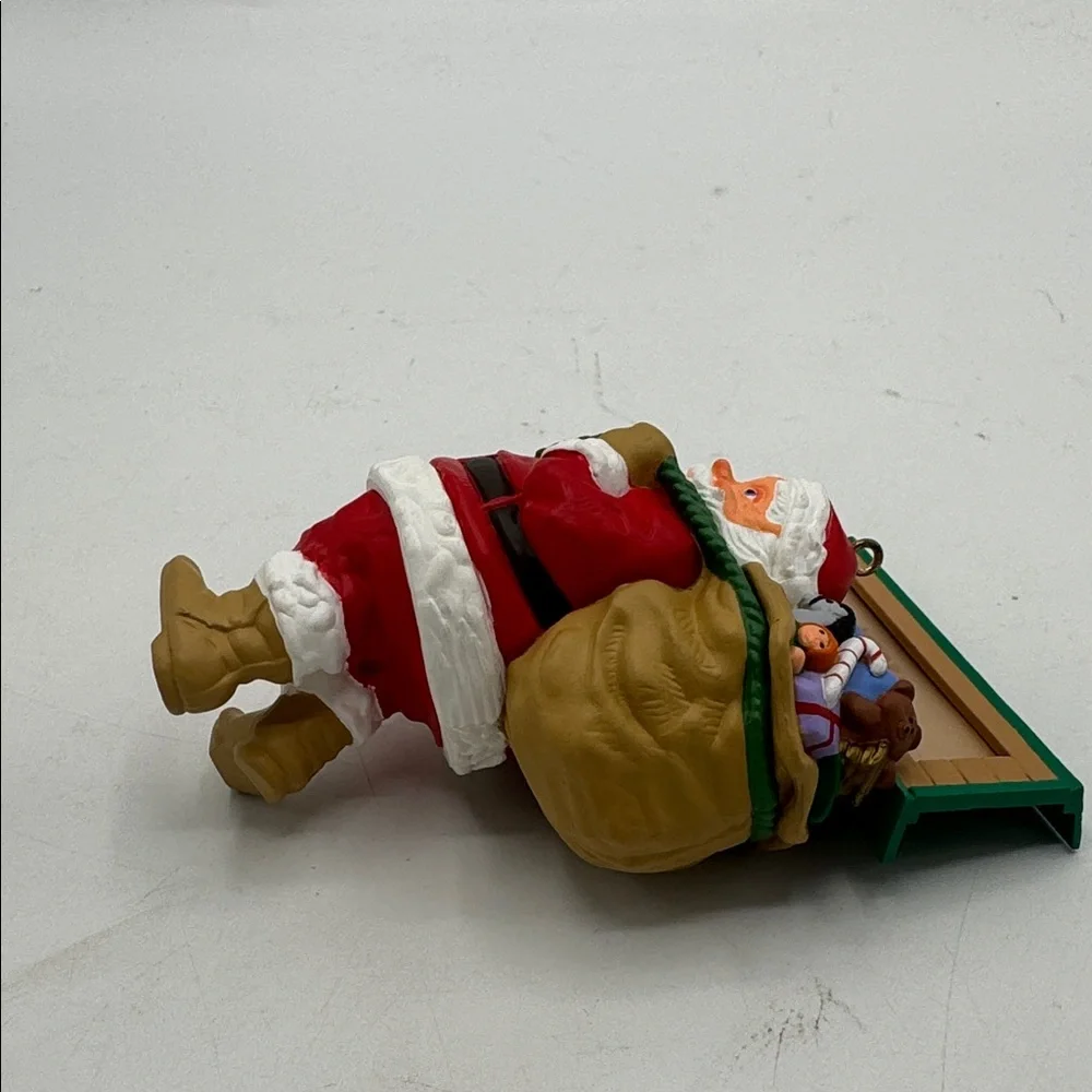 VTG 1989 Hallmark Visit From Santa Keepsake Collectors Club Ornament IOB